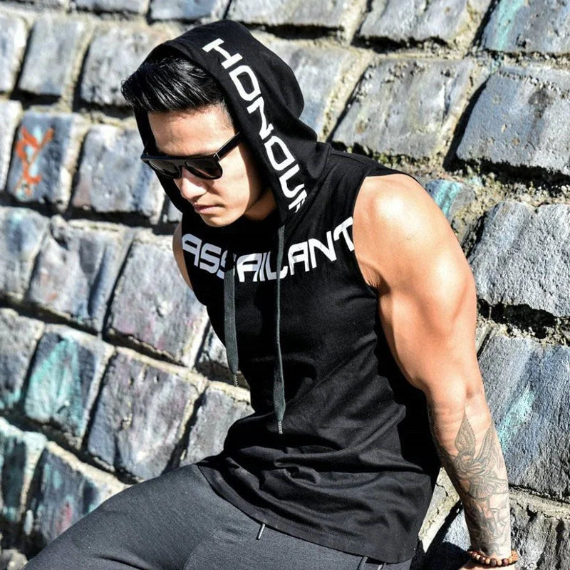 Men’s Gym Tank Top – Sleeveless Hoodie, Cotton Fitness Vest, Bodybuilding & Workout Wear