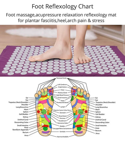 Acupressure Massage Mat & Pillow Set – Stress Relief, Back & Neck Pain Therapy, Relaxation Cushion