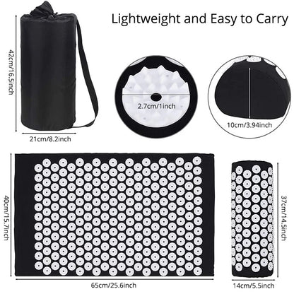 Acupressure Massage Mat & Pillow Set – Stress Relief, Back & Neck Pain Therapy, Relaxation Cushion