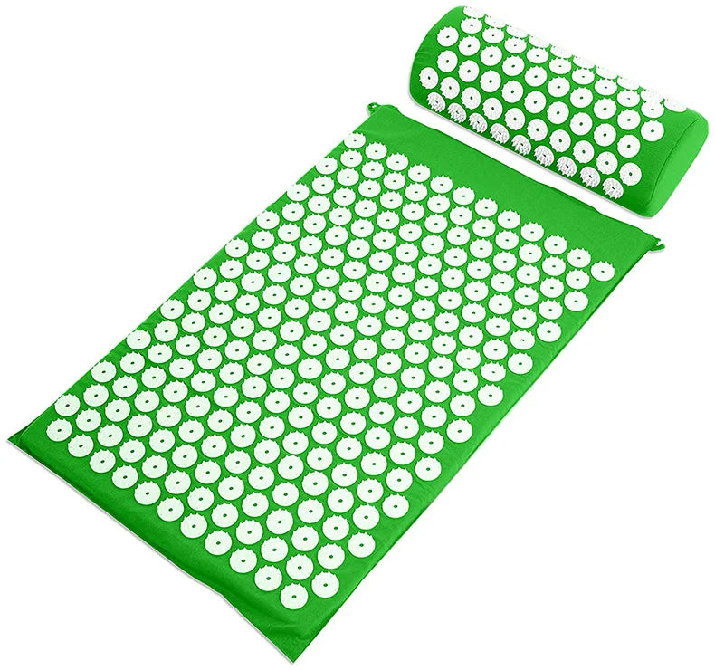 Acupressure Massage Mat & Pillow Set – Stress Relief, Back & Neck Pain Therapy, Relaxation Cushion