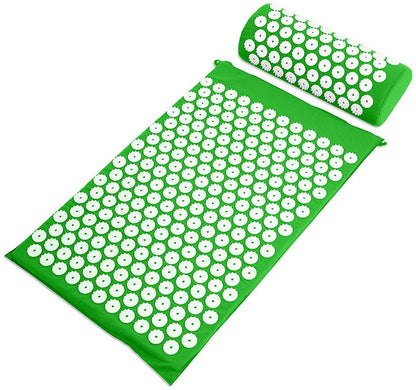 Acupressure Massage Mat & Pillow Set – Stress Relief, Back & Neck Pain Therapy, Relaxation Cushion
