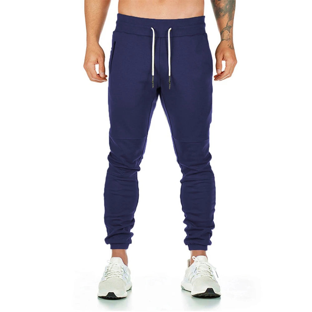 Joggers Sweatpants for Men – Casual Slim Fit Gym & Fitness Pants with Zipper Pockets