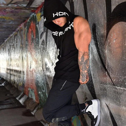 Men’s Gym Tank Top – Sleeveless Hoodie, Cotton Fitness Vest, Bodybuilding & Workout Wear