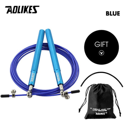 AOLIKES Speed Jump Rope for Crossfit, Boxing, MMA, Fitness Training – Adjustable Skipping Rope with Spare Cable & Carry Bag