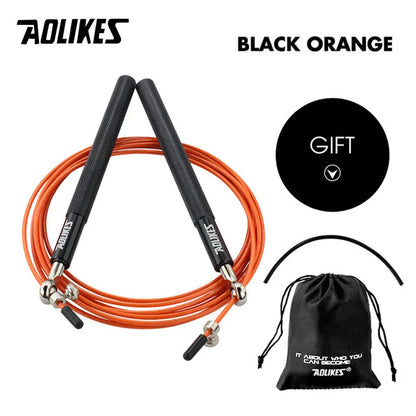 AOLIKES Speed Jump Rope for Crossfit, Boxing, MMA, Fitness Training – Adjustable Skipping Rope with Spare Cable & Carry Bag