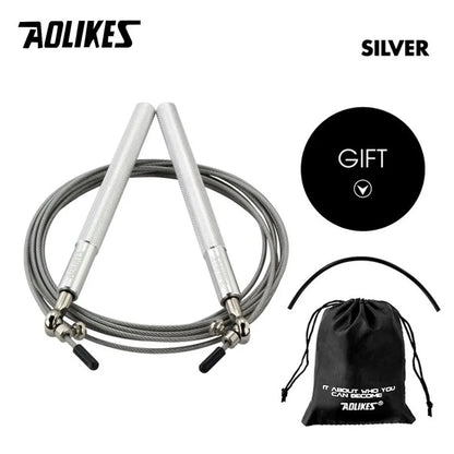 AOLIKES Speed Jump Rope for Crossfit, Boxing, MMA, Fitness Training – Adjustable Skipping Rope with Spare Cable & Carry Bag