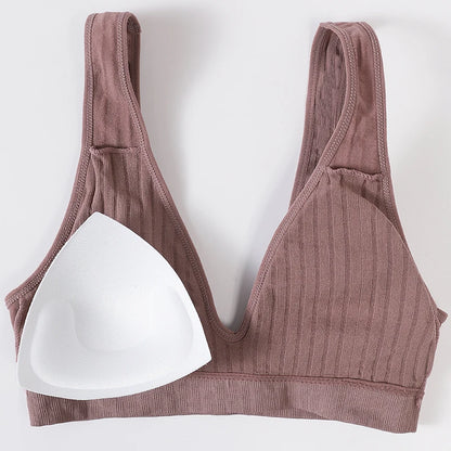 Seamless Bras For Women Sports Deep V Bra Tops Female Non-wire Brassiere Women Underwear Backless Sexy Lingerie Soft Intimates