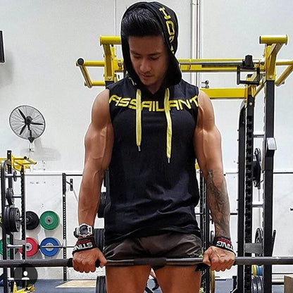 Men’s Gym Tank Top – Sleeveless Hoodie, Cotton Fitness Vest, Bodybuilding & Workout Wear