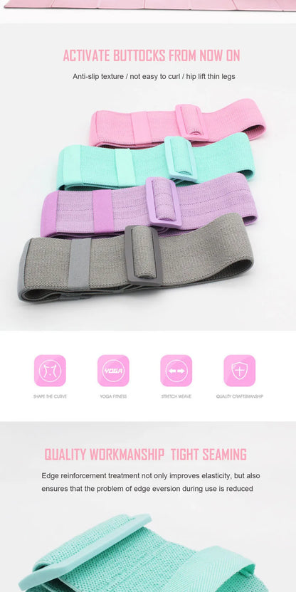 AOLIKES Adjustable Elastic Hip Booty Bands Anti Slip Resistance Bands Thick with Inner Grip Strip for Fitness Legs Butt Glute