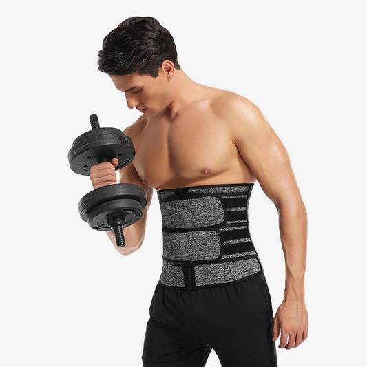 Men Waist Trainer Trimmer Belt for Weight Loss Neoprene Body Shaper Sauna Workout Sweat Belly Belt with Double Straps Shapewear