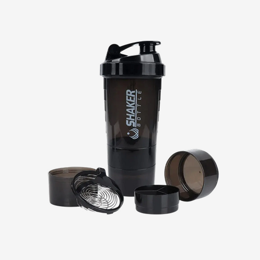Protein Shaker Bottle Leak Proof Bottle for Protein Mixes 3 Layer Twist Off Shaker Cup Sports Shaker Bottle for Protein Powder
