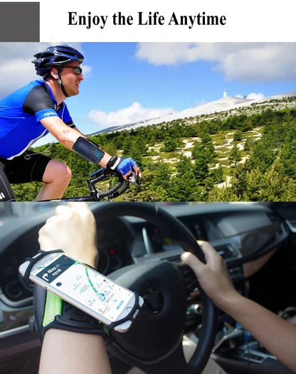 360° Rotatable Wristband Phone Holder – Universal Sports Armband for Running, Hiking & Biking