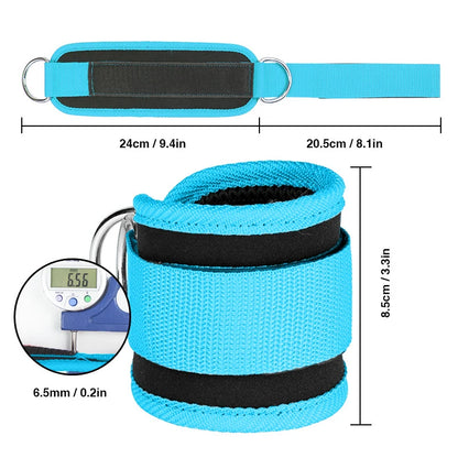 Cable Ankle Straps with Double D-Ring for Gym, Leg & Glutes Workout, Strength Training Accessory