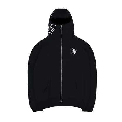 Men's Vintage Oversized Zip-Up Hoodie – Hip Hop Streetwear Sweatshirt