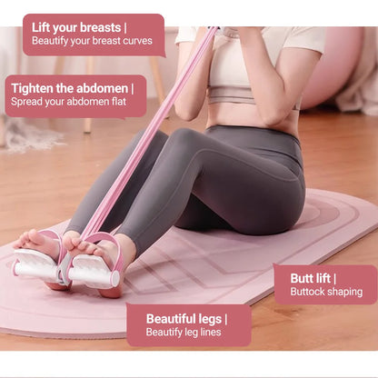 Resistance Bands 6-Tube Yoga Pedal Puller – Multifunctional Exercise Band for Home Workouts, Yoga, Pilates & Strength Training