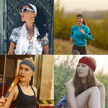 Women’s Solid Turban Headband – Elastic Yoga Hairband, Fashion & Makeup Styling