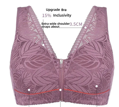 Plus Size Lace Sports Bra for Women – Comfortable Seamless Beauty Back Lingerie