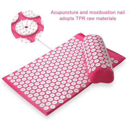 Acupressure Pillow & Mat Set with Storage Bag – Neck, Back & Foot Massage Pads for Pain Relief & Relaxation