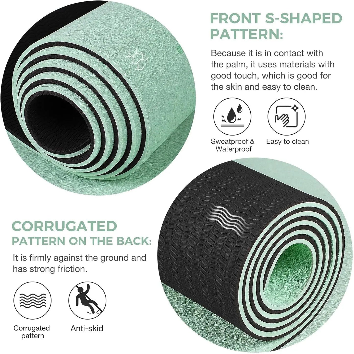 TPE Yoga Mat – Non-Slip, Eco-Friendly, Tear-Resistant Pilates & Exercise Mat (6mm)