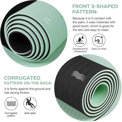 TPE Yoga Mat – Non-Slip, Eco-Friendly, Tear-Resistant Pilates & Exercise Mat (6mm)