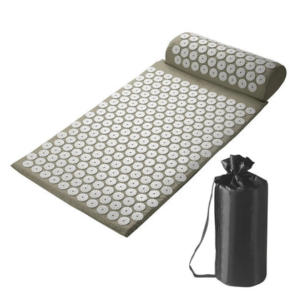 Acupressure Pillow & Mat Set with Storage Bag – Neck, Back & Foot Massage Pads for Pain Relief & Relaxation