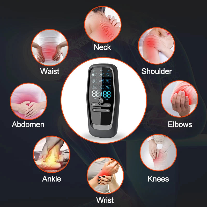 EMS Muscle Stimulator TENS Unit | Low Frequency Pulse Digital Body Massager for Pain Relief & Relaxation