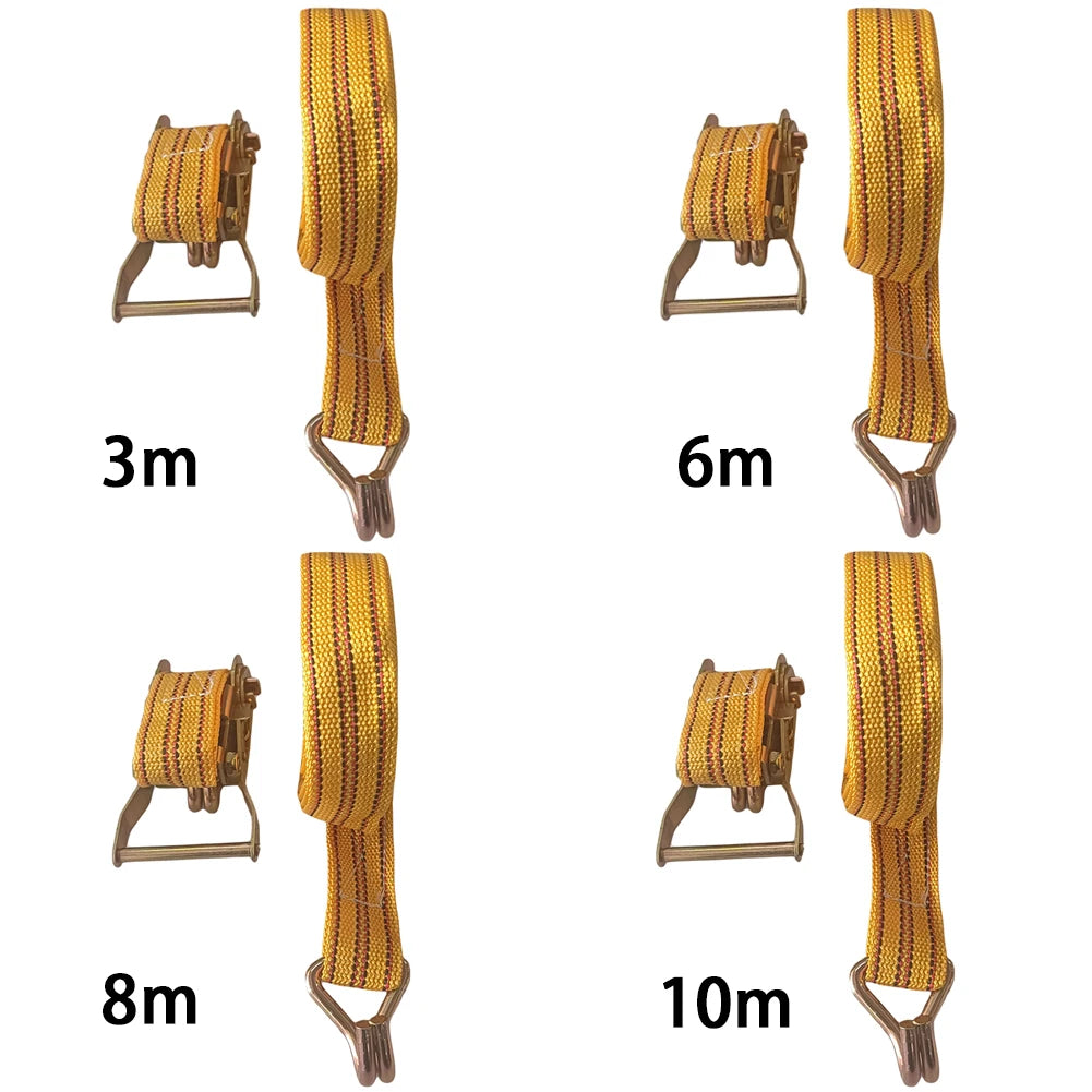 Heavy Duty Ratchet Straps 3/6/8/10M – Cargo Tie Down Straps with Claw Hooks for Lorry, Truck, Car & Trailer