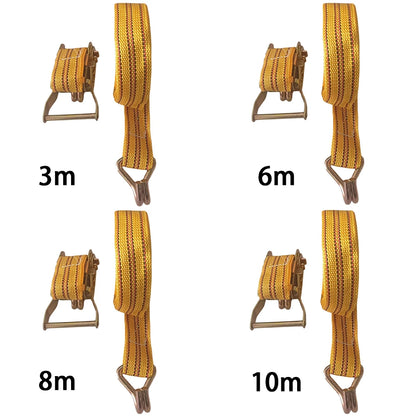 Heavy Duty Ratchet Straps 3/6/8/10M – Cargo Tie Down Straps with Claw Hooks for Lorry, Truck, Car & Trailer