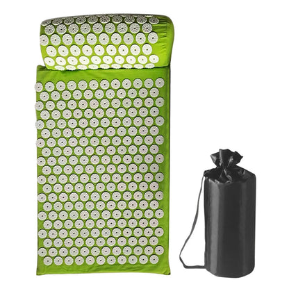 Acupressure Pillow & Mat Set with Storage Bag – Neck, Back & Foot Massage Pads for Pain Relief & Relaxation