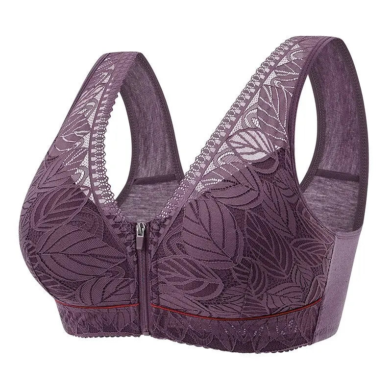 Plus Size Lace Sports Bra for Women – Comfortable Seamless Beauty Back Lingerie