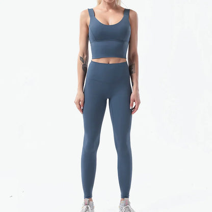 Naked-Feel Yoga Set Yoga Leggings Set Women Fitness Suit For Yoga Clothes High Waist Gym Sexy Sport Wear Outdoor Active Bras