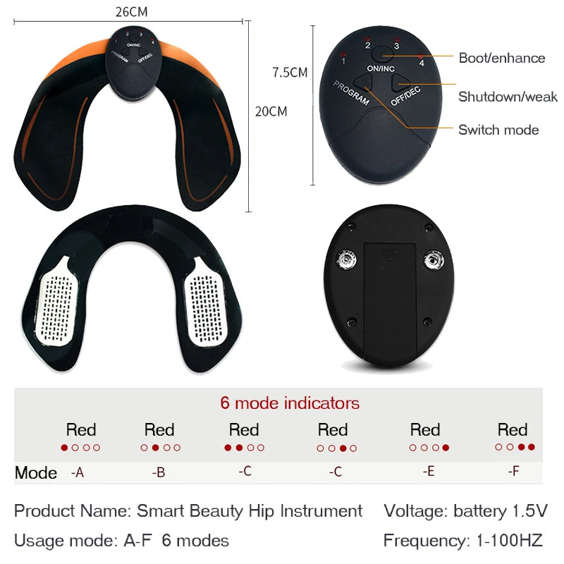 Electric EMS Muscle Stimulator for Abdomen, Buttocks & Arms | Slimming & Pain Relief Trainer