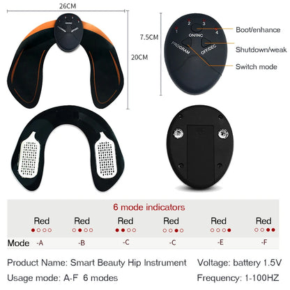 Electric EMS Muscle Stimulator for Abdomen, Buttocks & Arms | Slimming & Pain Relief Trainer