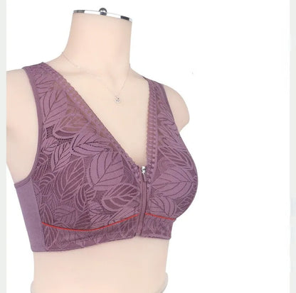 Plus Size Lace Sports Bra for Women – Comfortable Seamless Beauty Back Lingerie