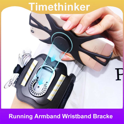 360° Rotatable Running Armband Phone Holder – Adjustable Sports Wristband for 4–7 inch Smartphones