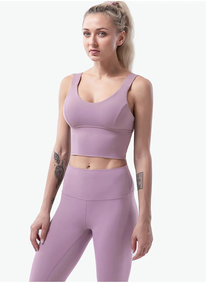 Naked-Feel Yoga Set Yoga Leggings Set Women Fitness Suit For Yoga Clothes High Waist Gym Sexy Sport Wear Outdoor Active Bras