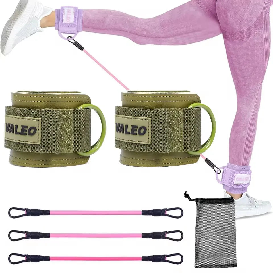 GOBYGO Ankle Resistance Bands with Foam Pads – Adjustable Straps for Glutes, Legs & Lower Body Workouts