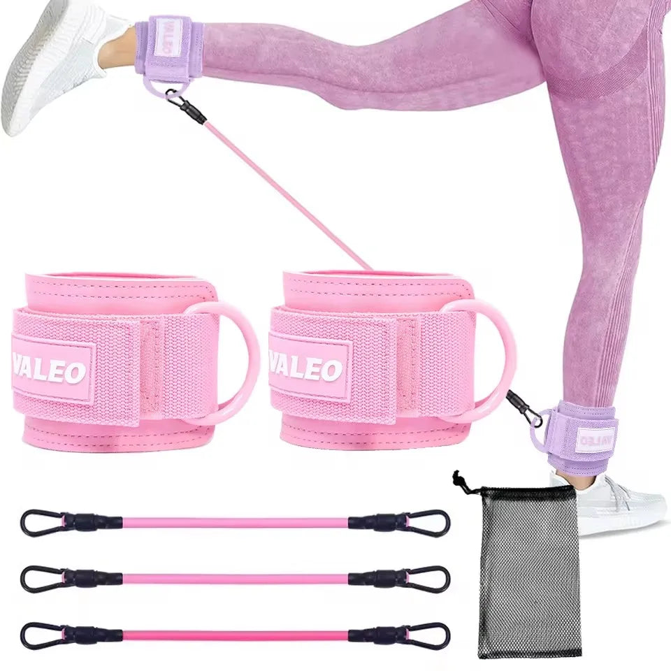 GOBYGO Ankle Resistance Bands with Foam Pads – Adjustable Straps for Glutes, Legs & Lower Body Workouts