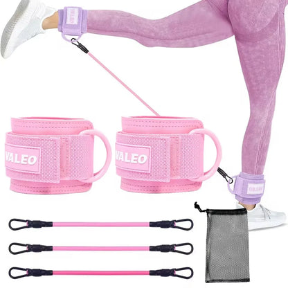 GOBYGO Ankle Resistance Bands with Foam Pads – Adjustable Straps for Glutes, Legs & Lower Body Workouts