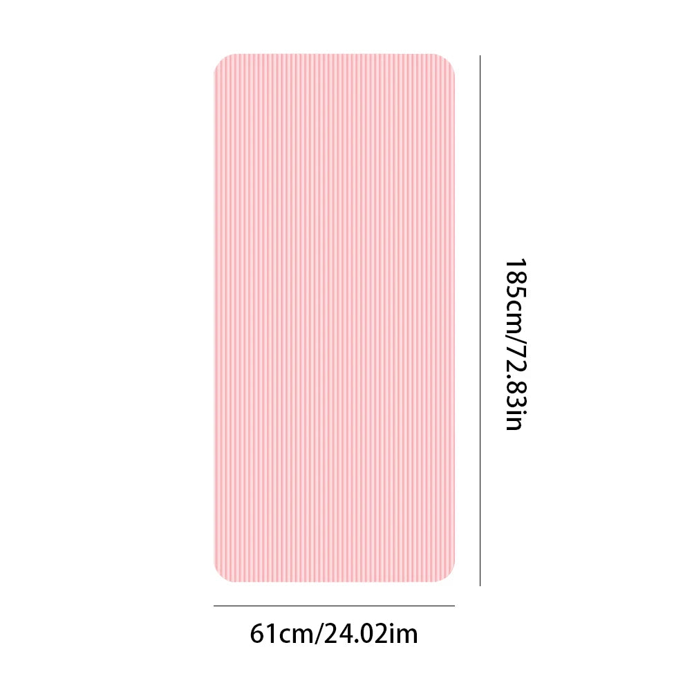 Yoga Mat Non-Slip Exercise Mat 10mm Thick | Solid Color Fitness & Pilates Mat for Home & Gym