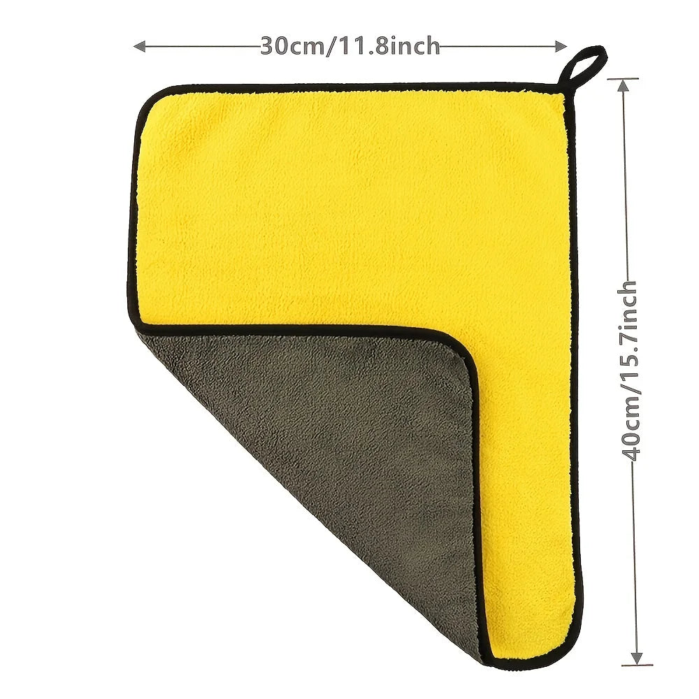 "5pcs Premium Microfiber Towels – Car Wash & Kitchen Cleaning, Soft & Quick-Dry"