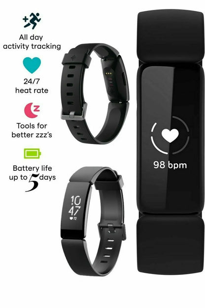 Fitbit Inspire HR – Health & Fitness Tracker with 24/7 Heart Rate, Sleep & Swim Tracking, Waterproof Smart Band