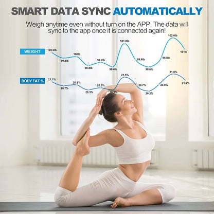 Smart Body Fat Scale – Wireless Digital Bathroom Weight Scale with Body Composition Analyzer & Bluetooth App Sync
