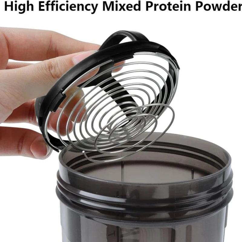 Protein Shaker Bottle 3-Layer Leak-Proof Twist Off Cup for Gym & Fitness