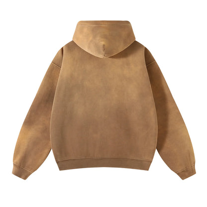 Unisex Oversized Zip Hoodie – Plush Tie-Dye Gradient | Cozy Winter Streetwear