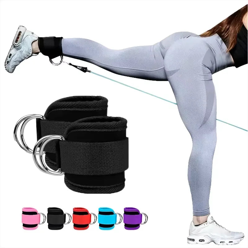 Adjustable Ankle Straps with Double Buckle | Fitness Cuffs for Cable Machine Leg & Glute Training