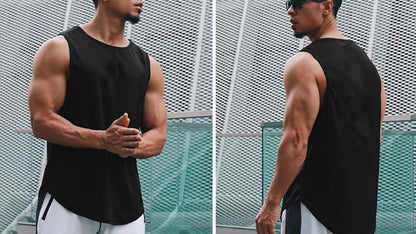Summer Gym Tank Top Men Mesh Clothing Quick Dry Bodybuilding Sleeveless T Shirt Fitness Singlets Basketball Sports Muscle Vest