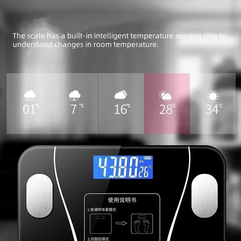 Smart APP Bluetooth Body Fat Scale – Digital Bathroom Weight Scale & Body Composition Analyzer