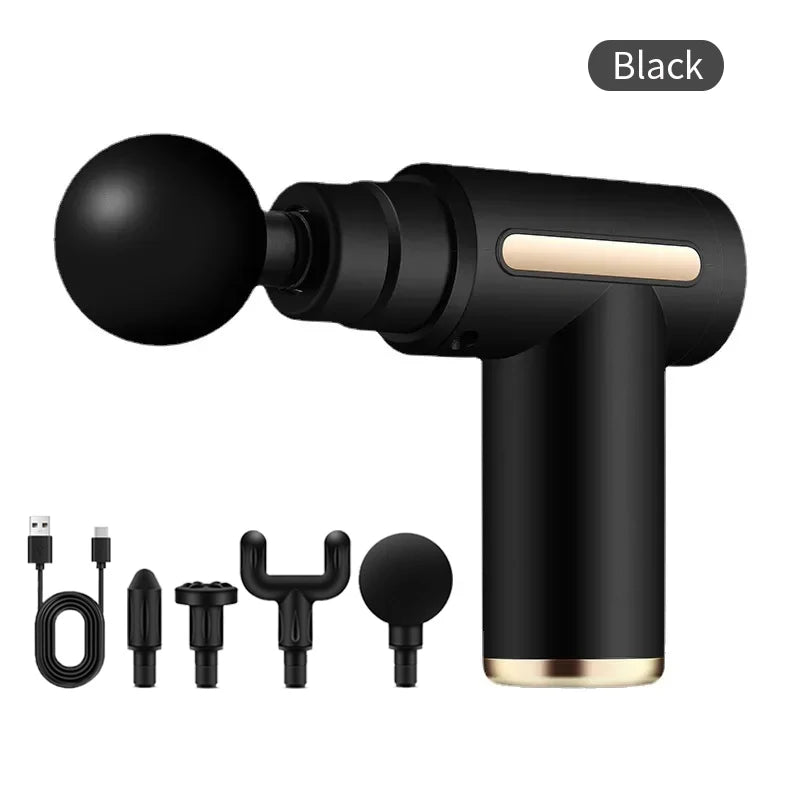Portable Fascia Gun Deep Tissue Mini Massage Gun Lightweight Adjustable Speed Whole Body Massage Equipment Neck Body Massager