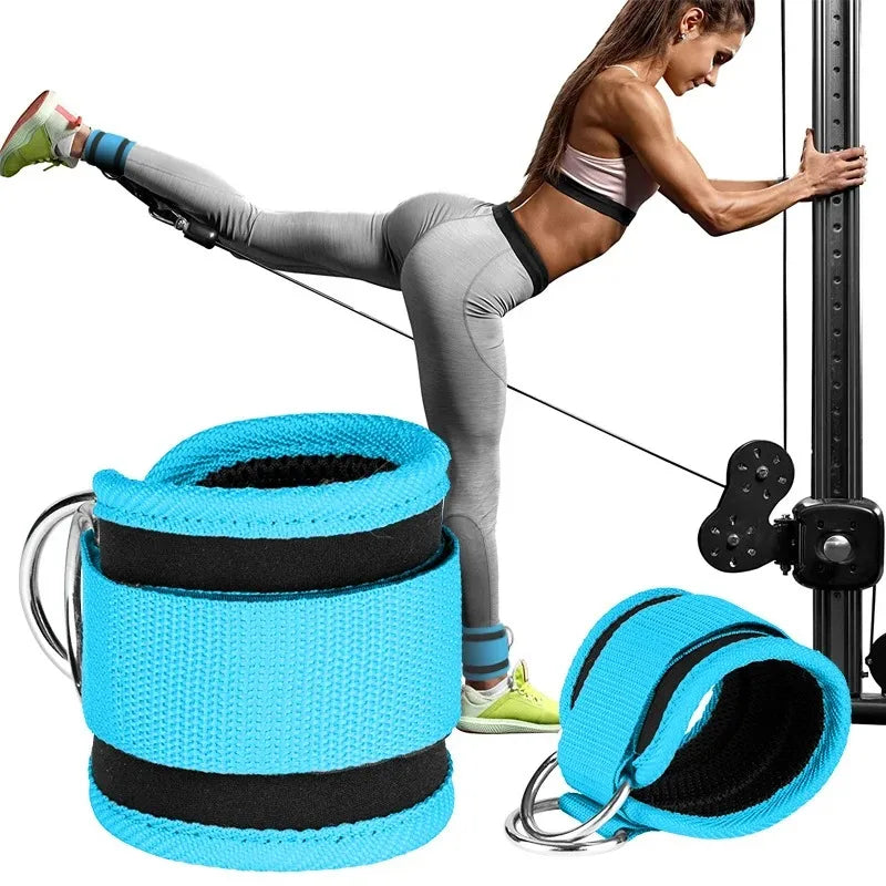 Cable Ankle Straps with Double D-Ring for Gym, Leg & Glutes Workout, Strength Training Accessory